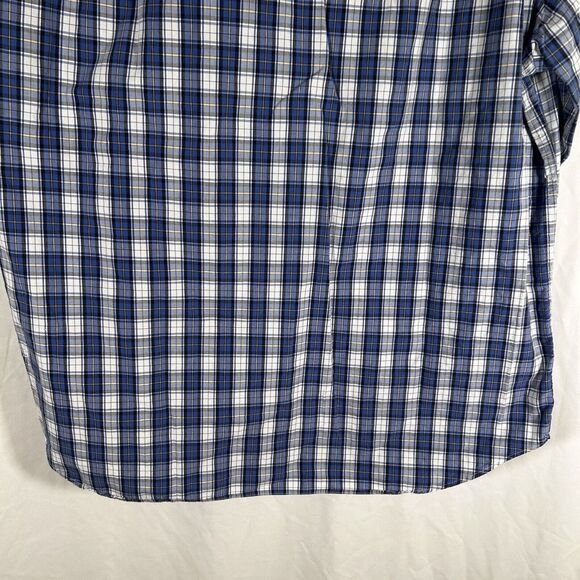 J Crew Shirt Men's Large Blue White Plaid Button Up Long Sleeve Tailored - Picture 11 of 11